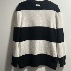 H&M B&W Striped Wool Blend Sweater